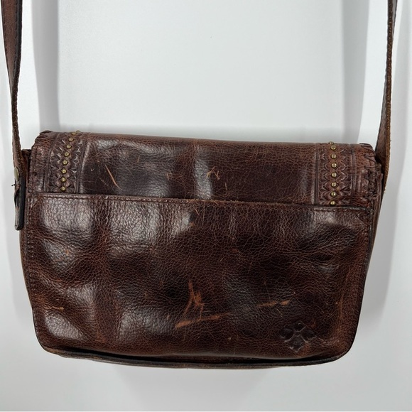 Patricia Nash Beaumont Flap Brown Crossbody Vintage Distressed Leather *READ - Picture 12 of 15